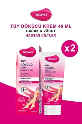 Biowet Tüy Dökücü Krem Hassas Ciltler 40ml X2