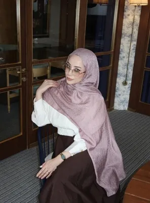 Jawel Sarmaşık Desenli Jakarlı Şal Gül Kurusu