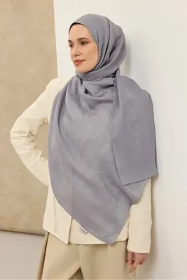 Silk Home Naia Pamuk Şal Mini Monogram Gri