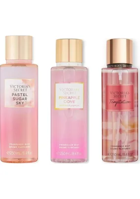 Victoria's Secret 3'lü Vücut Spreyi Seti - Pineapple Cove + Pastel Sugar Sky + Temptation (3 x 250 Ml)