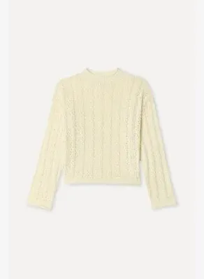 Mudo Kadın Ekru Loose Fit Bisiklet Yaka Kazak