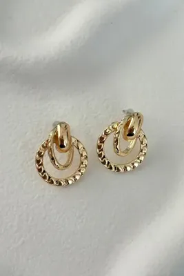 Lavian Accessories Camelia Gold Modern Küpe