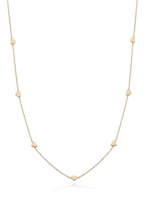 Hamza Yılmaz Jewelry Sıralı Minimal Kalp 14 Ayar Altın Kadın Kolye