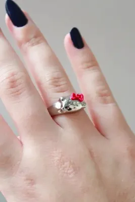 Harlofia Jewelry Pembe Kurdeleli Hello Kitty Yüzük