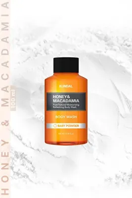 Kundal Yoğun Nemlendirici Vücut Yıkama Jeli Kundal Honey&Macadamia Pure Body Wash 100ml (Baby Powder)