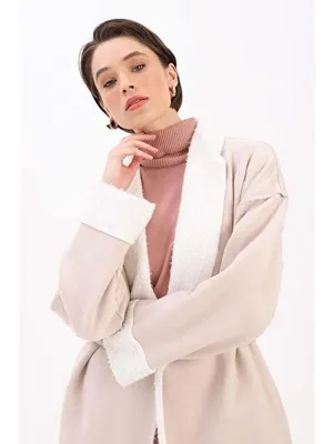 ALLDAY Taş-Oversize Gizli Cepli Süet Kaban