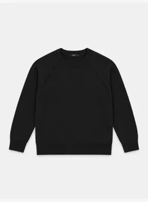 Xint Siyah Oversize Bisiklet Yaka Kazak