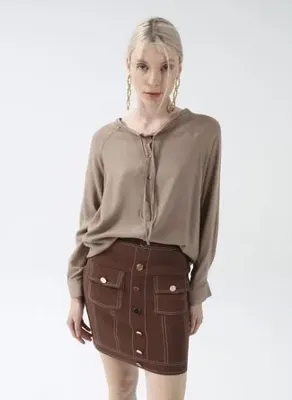 Fabrika Comfort Bej Melanj Kadın Bluz CM-GRAHAM
