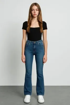 Ltb Fallon Orta Bel Boru Paça Mid Indigo Jean Pantolon
