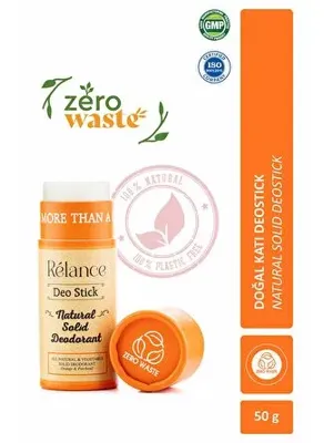Relance Roll On Deo Balm Stick  Doğal Koltuk Altı Katı Deodorant Vegan Unisex (Orange) 50 G