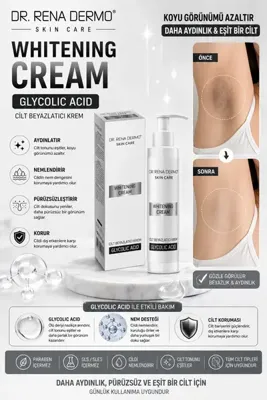 Dr.Rena 125 ml ÖZEL BİKİNİ BÖLGESİ KARARMA-KOLTUK ALTI KARARMA-YÜZ-TÜM VÜCUT İÇİN BEYAZLATICI KREM 125ml