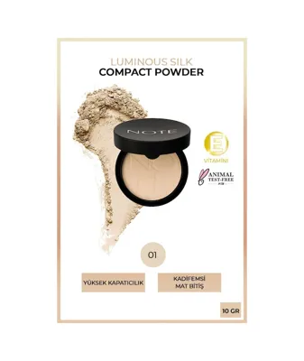 Note Cosmetics Luminous Silk Compact Powder 05 Honey Beige Mat Bitişli Toz Yüz Pudrası