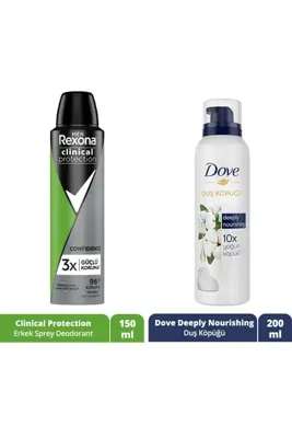 Rexona Clinical Protection Erkek Sprey Deodorant 150 ml Dove Duş Köpüğü Deeply Nourishing 200 ml