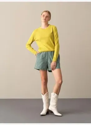 Xint Sarı Regular Fit Basic Kazak