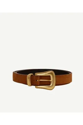 Yargıcı Desenli Metal Toka Detaylı Deri Kemer