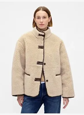 Gap Recycled Sherpa & Vegan Deri Trim Mont