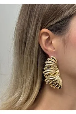 KİLİGİSTANBUL GOLD RENK RETRO KÜPE
