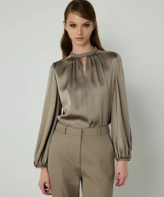 Machka STRASS TAŞLI İPEK BLUZ