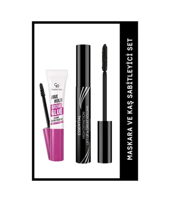 Golden Rose Max Hold Brow Glue Şeffaf Kaş Sabitleyici + Essential High Definition Mascara Set