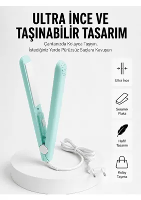KÜÇÜK HAZİNE Seyahat Tipi Taşınabilir Saç Düzleştirici Saç Şekillendirici Yüksek Isı Ayarlı