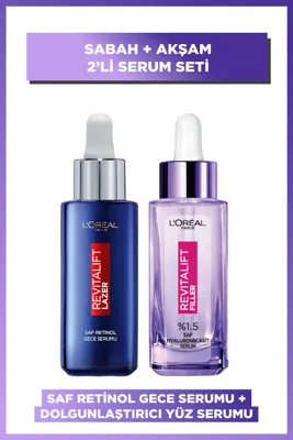 L'Oréal Paris Revitalift Filler %1.5 Saf Hyaluronik Asit Kırışıklık Karşıtı Serum + Saf Retinol Gece Serumu