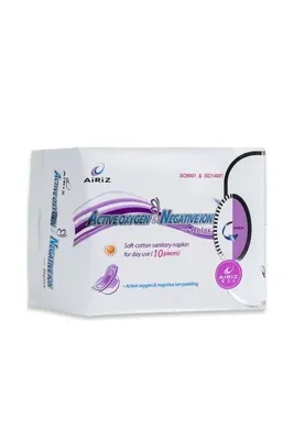 Pembe Gün Airiz Gündüz Pedi 10'lu - Active Oxygen & Negative Ion - Günlük Kullanıma Uygun, Yumuşak Pamuk