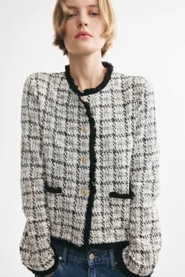 H&M Püsküllü Bukle Triko Ceket