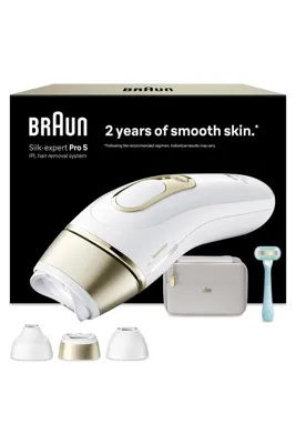 Braun IPL Silk·expert Pro 5, Evde Lazerle Tüy Alma, Çanta, Gillette Venus, 3 Başlık, PL5351