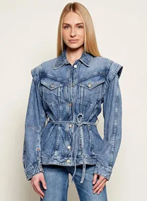BOSS Mavi Kadın Lyocell Karışımlı Denim Ceket 50552472