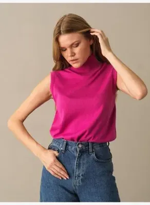 Xint Fuşya Regular Fit Basic Kazak