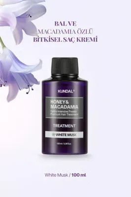 Kundal Protein Destekli Besleyici Saç Kremi Kundal Honey&Macadamia Protein Treatment 100ml (White Musk)