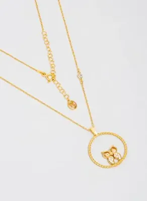 So Chic Baykuş 18 Ayar Sarı Altın Kaplama Gümüş Kolye
