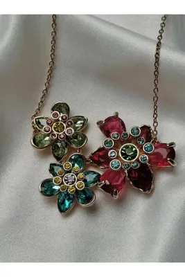 perry accessories LDYLLİA KOLYE KARARMAZ ÇELİK ÖZEL TASARIM VIP ÇİÇEK KOLYE SWA KOLYE ÇİÇEK KOLYE