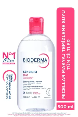 Bioderma Sensibio H2O Hassas ve Normal Ciltler için Micellar Arındırıcı Makyaj Temizleme Suyu 500 ML