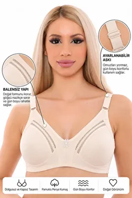 içtemoda Pamuklu Penye Telsiz Desteksiz Dolgusuz Pedsiz Kapsız Toparlayıcı Minimizer Sütyen SB1007