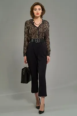 Vassa Karina Desenli Şifon Gömlek