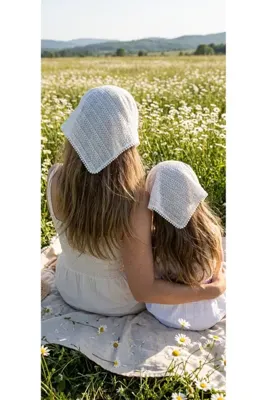 Miccolatte Üçgen Bağlamalı Triko Ekru Bandana