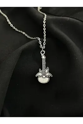 sleyshop gümüş renk kanatlı gitar kolye