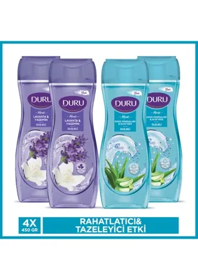 Duru Moods Deniz Min. Aloe Vera ve Lavanta & Yasemin Duş Jeli 4x450 Ml