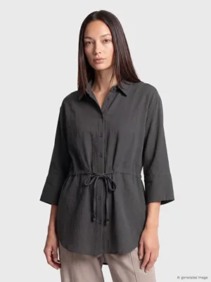 LCW EVERYDAY Büzgülü Oversize Müslin Kadın Gömlek