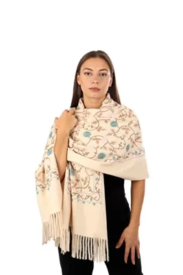 LA SEFA LİFE Lüks Kaşmir İşlemeli Kışlık Şal - (80 CM 200 CM)