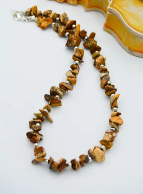Stoneage Jasper Taşlı Kolye - Kahverengi - Stoneage