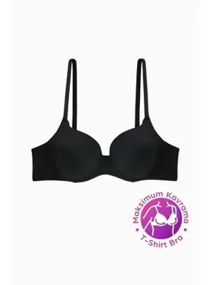 InStyle T-shirt Bra Dolgusuz Sabit Kalın Askı - Siyah - 2531