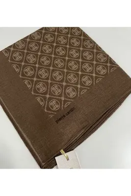 Pierre Cardin Elegans Monogram Eşarp - 1090750 -932 Kahverengi