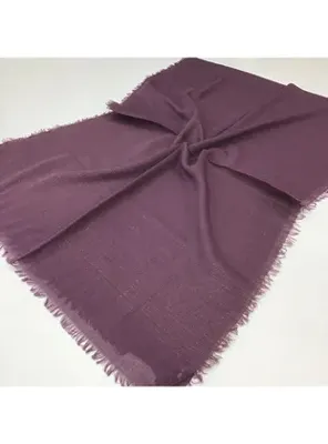 19v69 ITALIA Düz Renk Cotton Seri Şal Askısı ile Birlikte 75x200 cm Mürdüm
