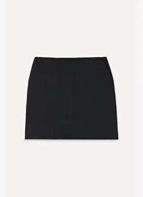 Mudo Kadın Siyah Düz Kesim Mini Etek