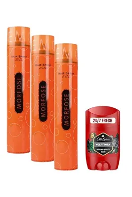 Old Spice Wolfthorn Erkek Deodorant Stick 50 ml + MorfoseUltra Strong Saç Spreyi 400ml 3 Adet