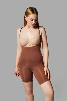 FİT WOMEN GÖĞÜS ALTI TAM BOY KORSE 9056 -Kahverengi