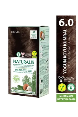 NEVA NATURALIS 6.0 YOĞUN KOYU KUMRAL Amonyaksız Kalıcı Krem Saç Boyası Seti (VEGAN)