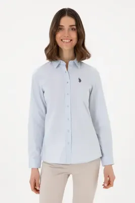 U.S. Polo Assn. Kadın Açık Mavi Uzun Kollu Basic Gömlek 50298113-VR003
